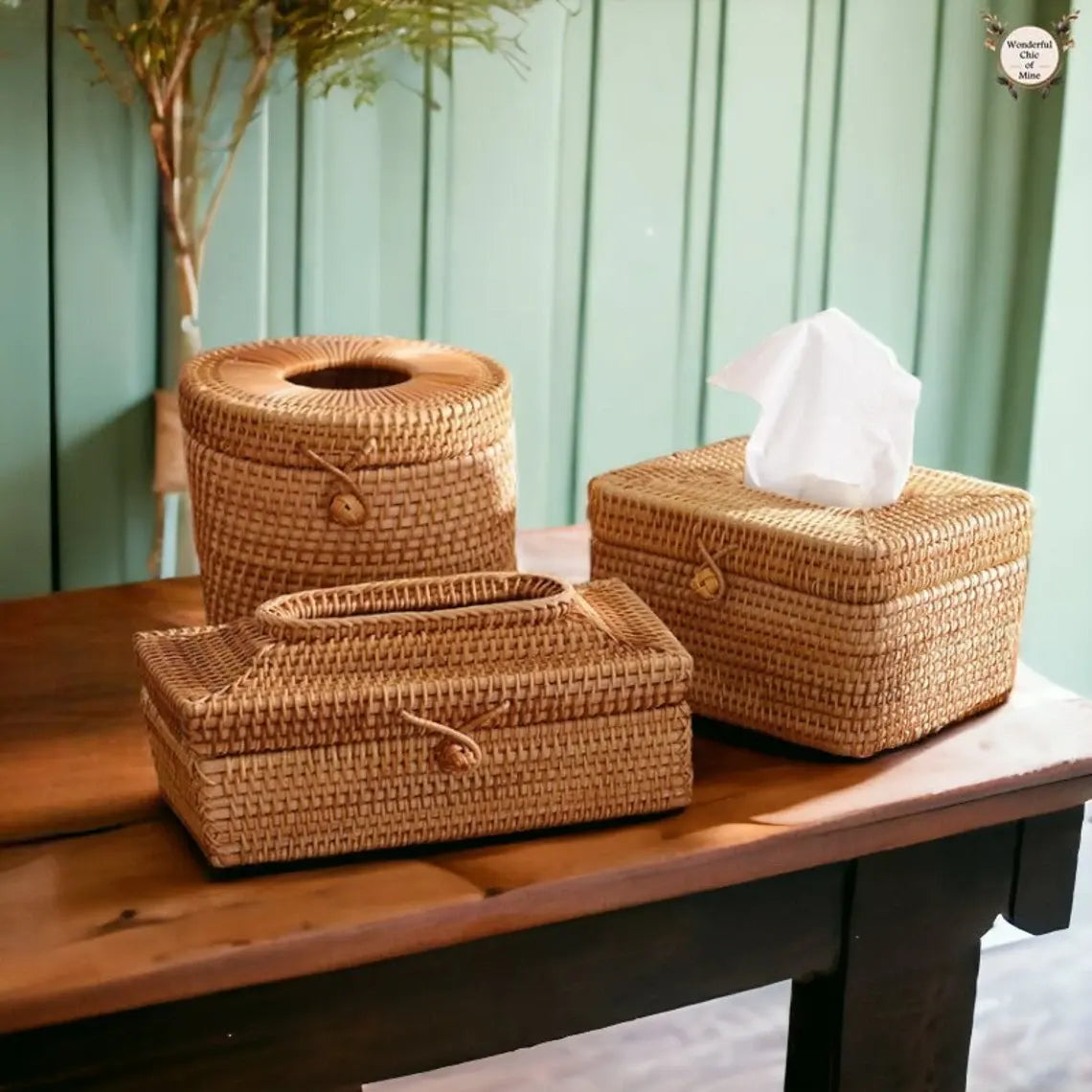 Luxury wooden tissue box