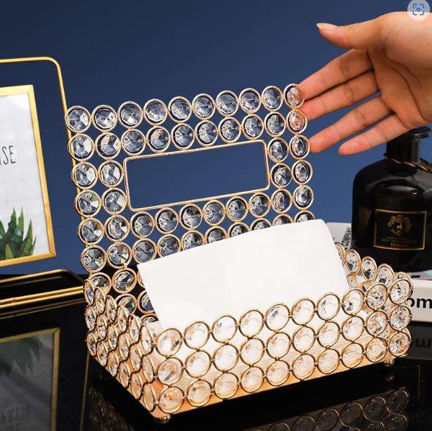 Luxury crystal tissue box